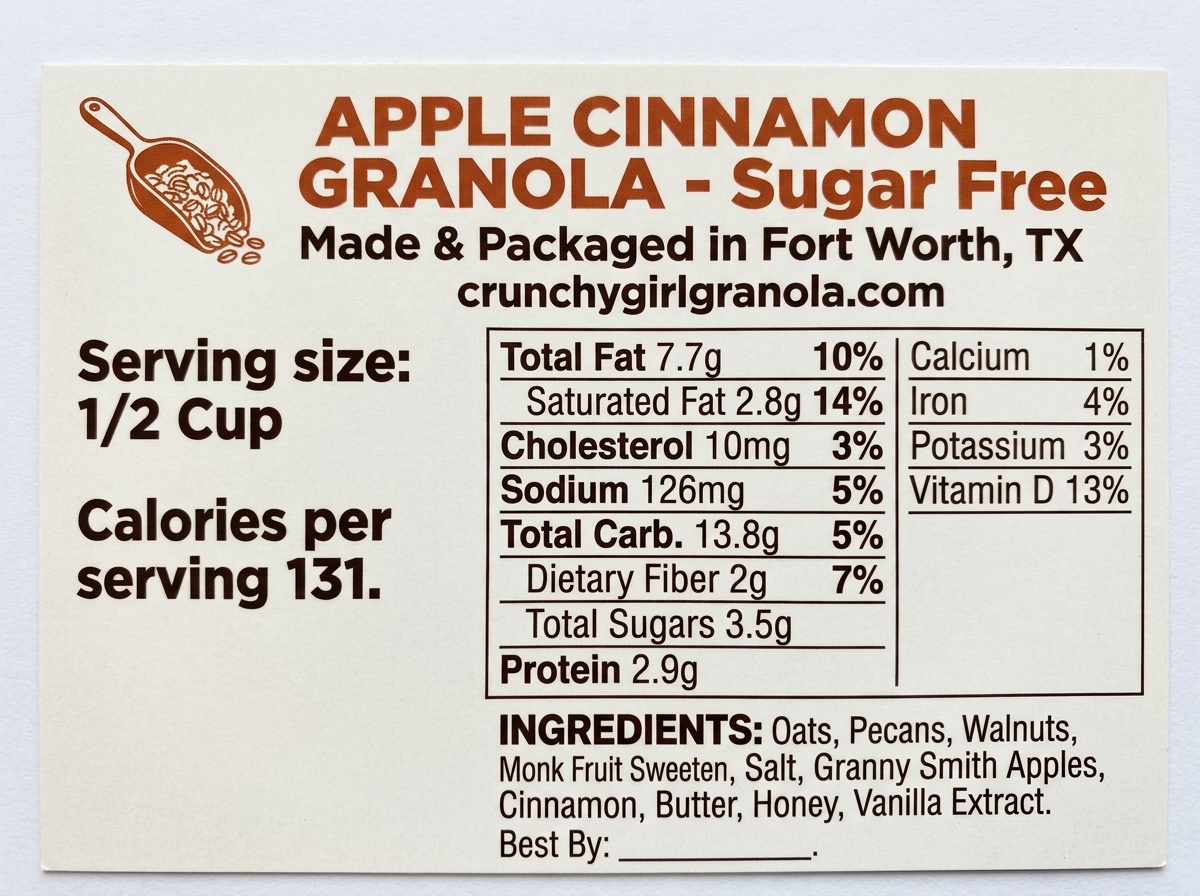 Sugar-Free Apple Cinnamon nutrition facts