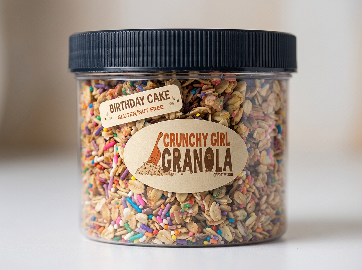 Nut-Free Birthday Cake granola jar